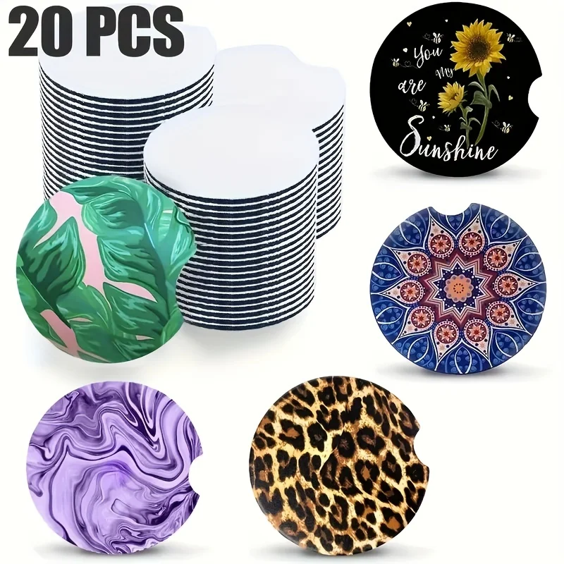 20pcs Sublimated Blank Car Coa - Coaster Sublimation Blank recensie en prijs