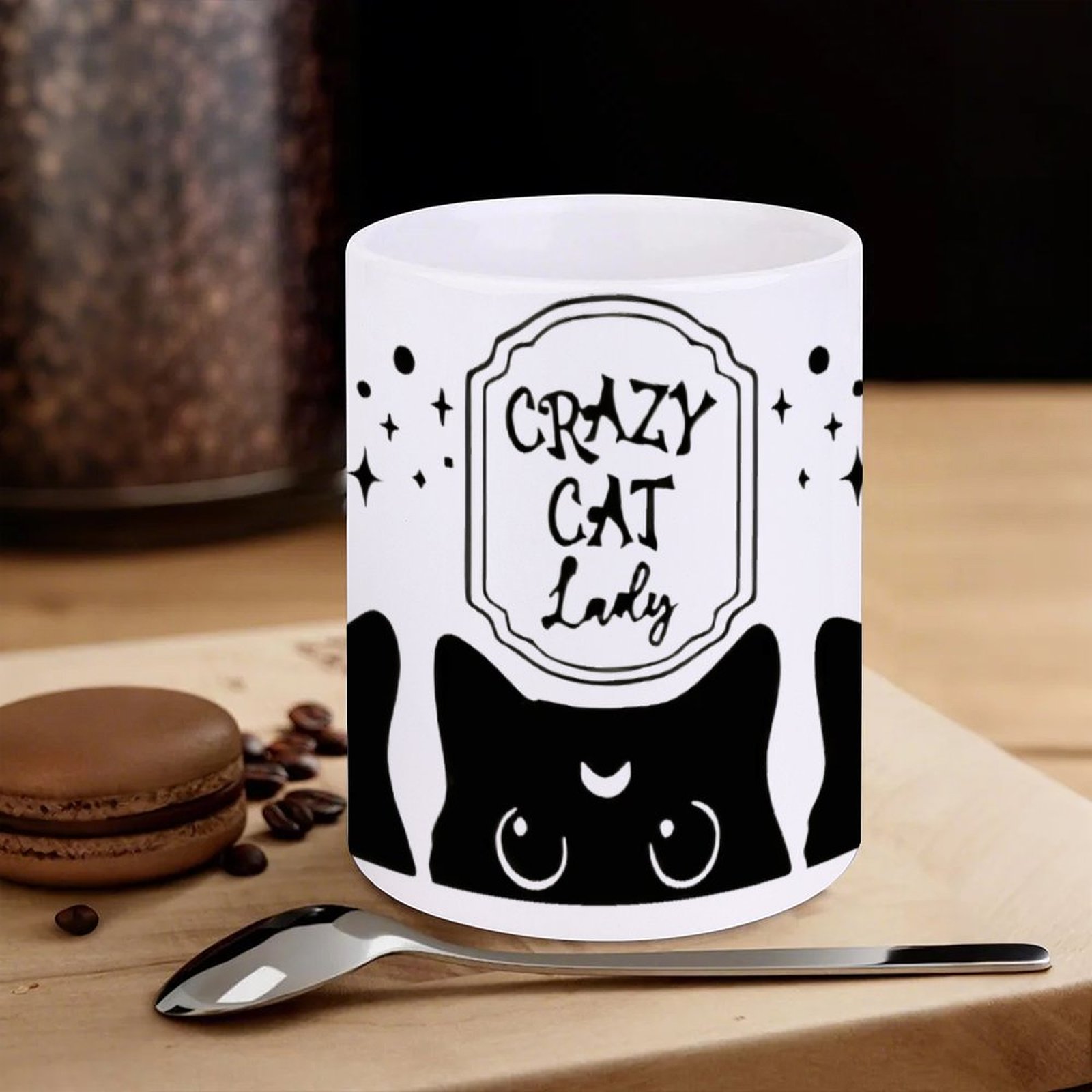 Three Black Cats With Crescent - Sublimation Mug White recensie en prijs