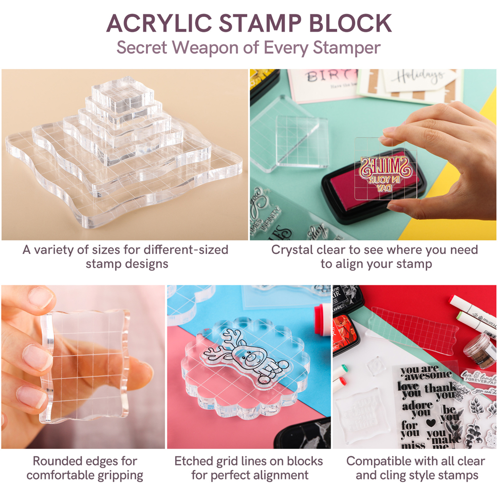 3pcs Clear Acrylic Stamp Block - Photo Acrylic Block recensie en prijs