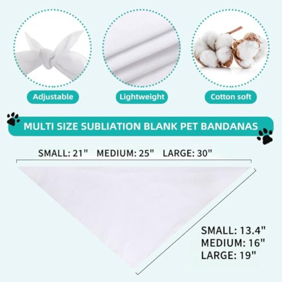 Blank Dog Bandanas Large-1PCS, - Bandana Blank White recensie en prijs