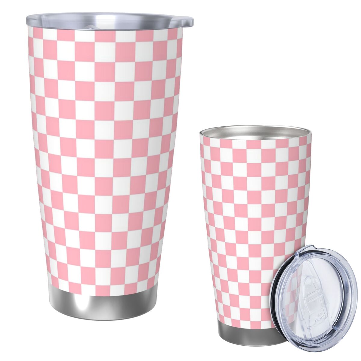 Pink White Checkerboard Patter - Tumbler 20Oz White recensie en prijs