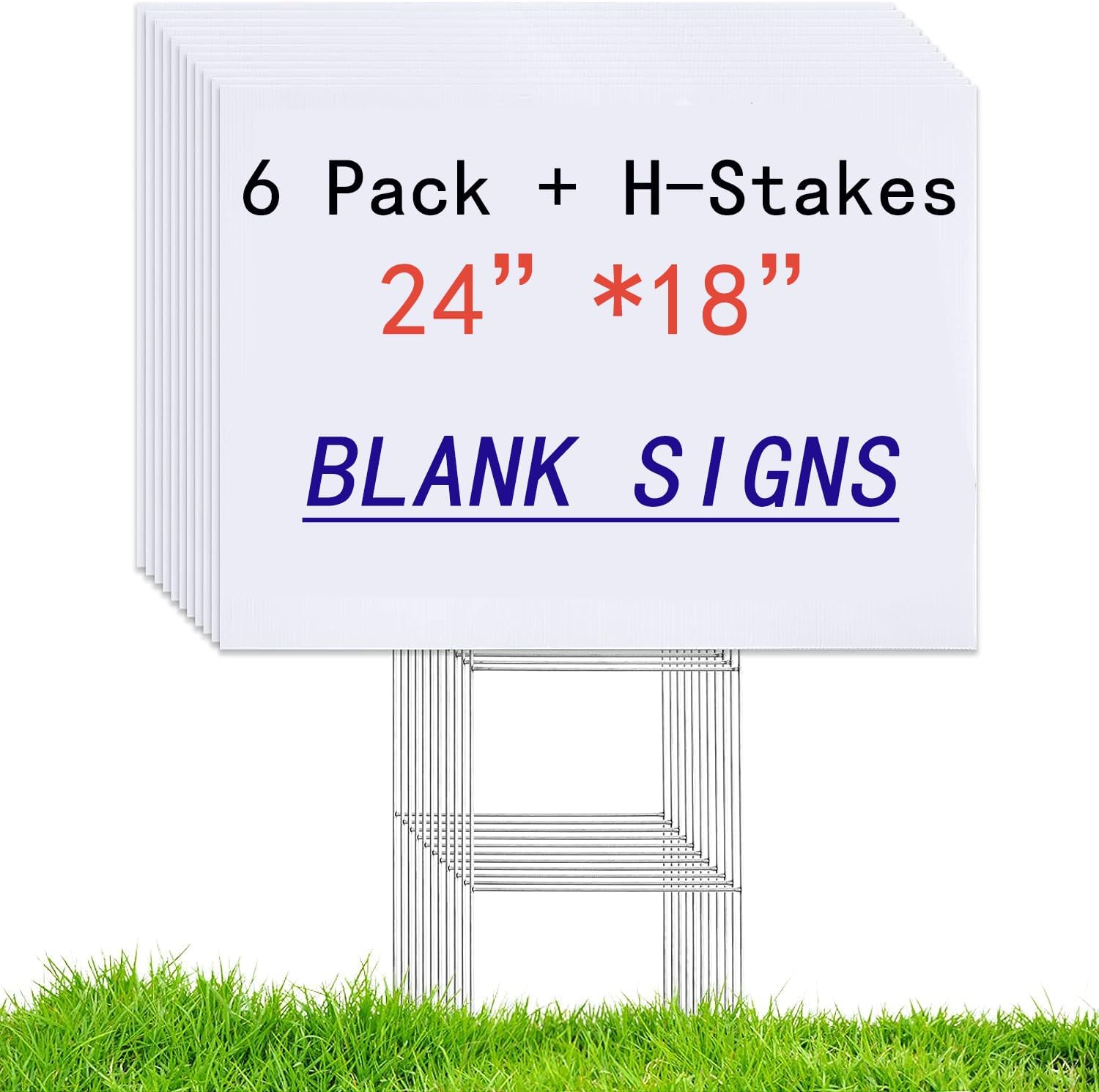 6 Pack 24x18 White Blank Lawn  - Yard Sign Blank recensie en prijs