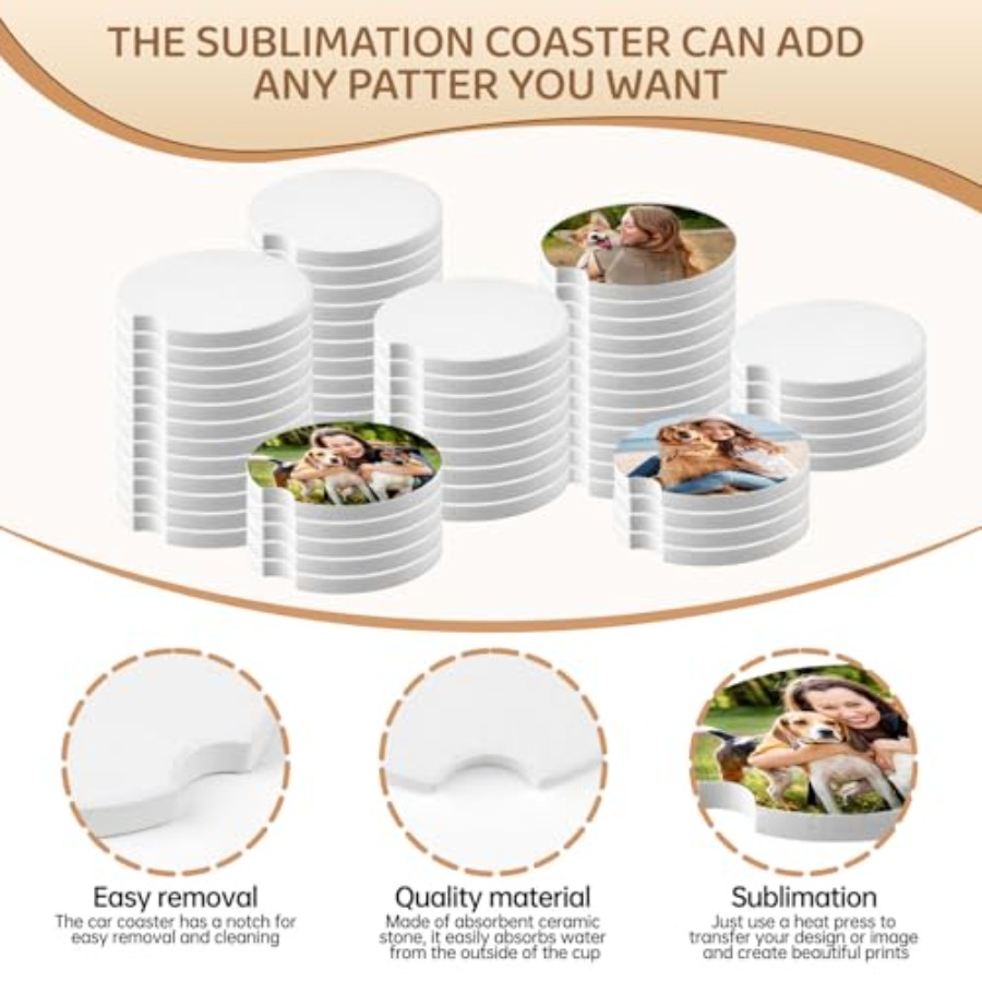 312 Pcs Ceramic Car Coasters 2 - Coaster Sublimation Blank recensie en prijs