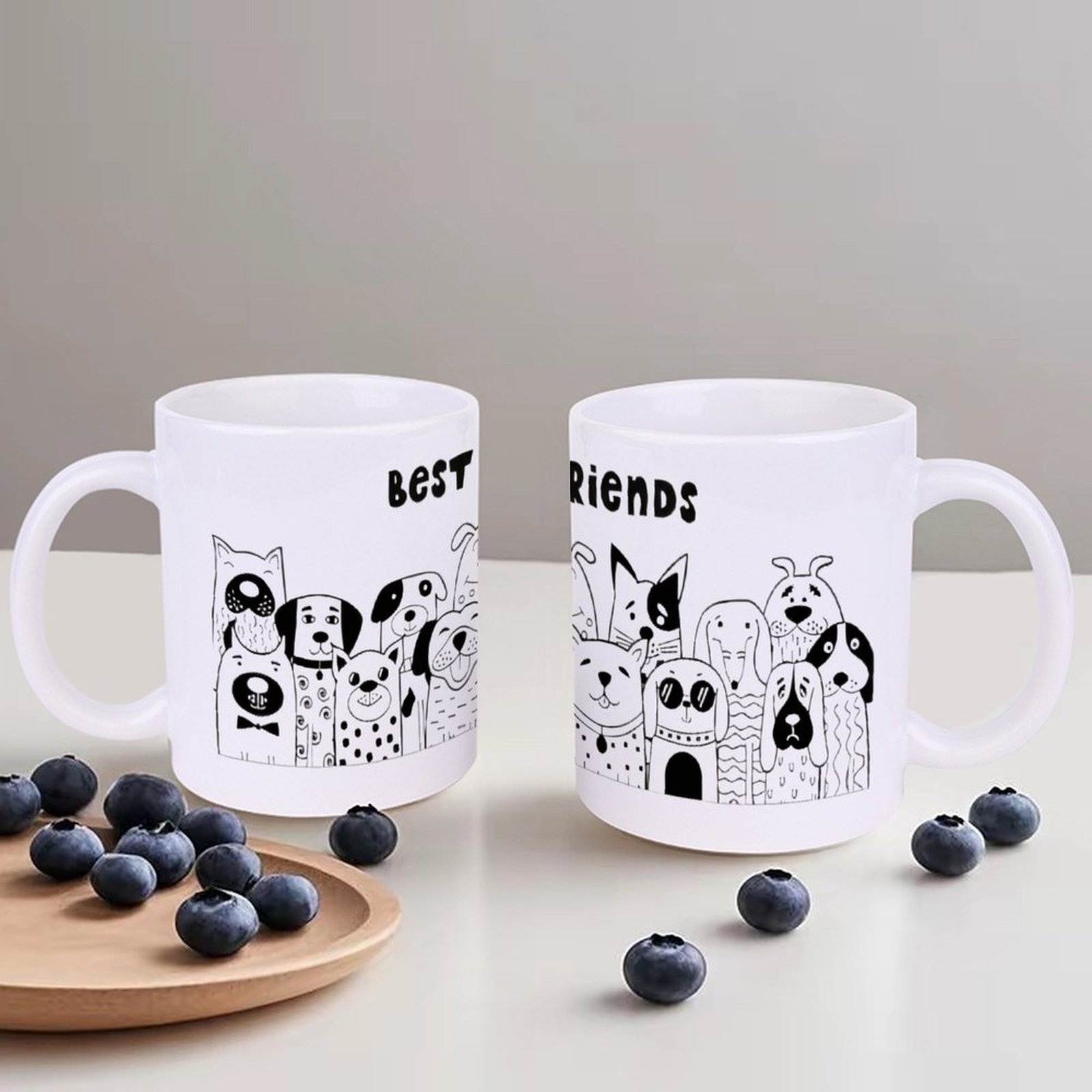 Illustration Of Dogs With The  - Sublimation Mug White recensie en prijs